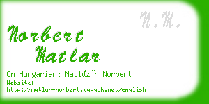 norbert matlar business card